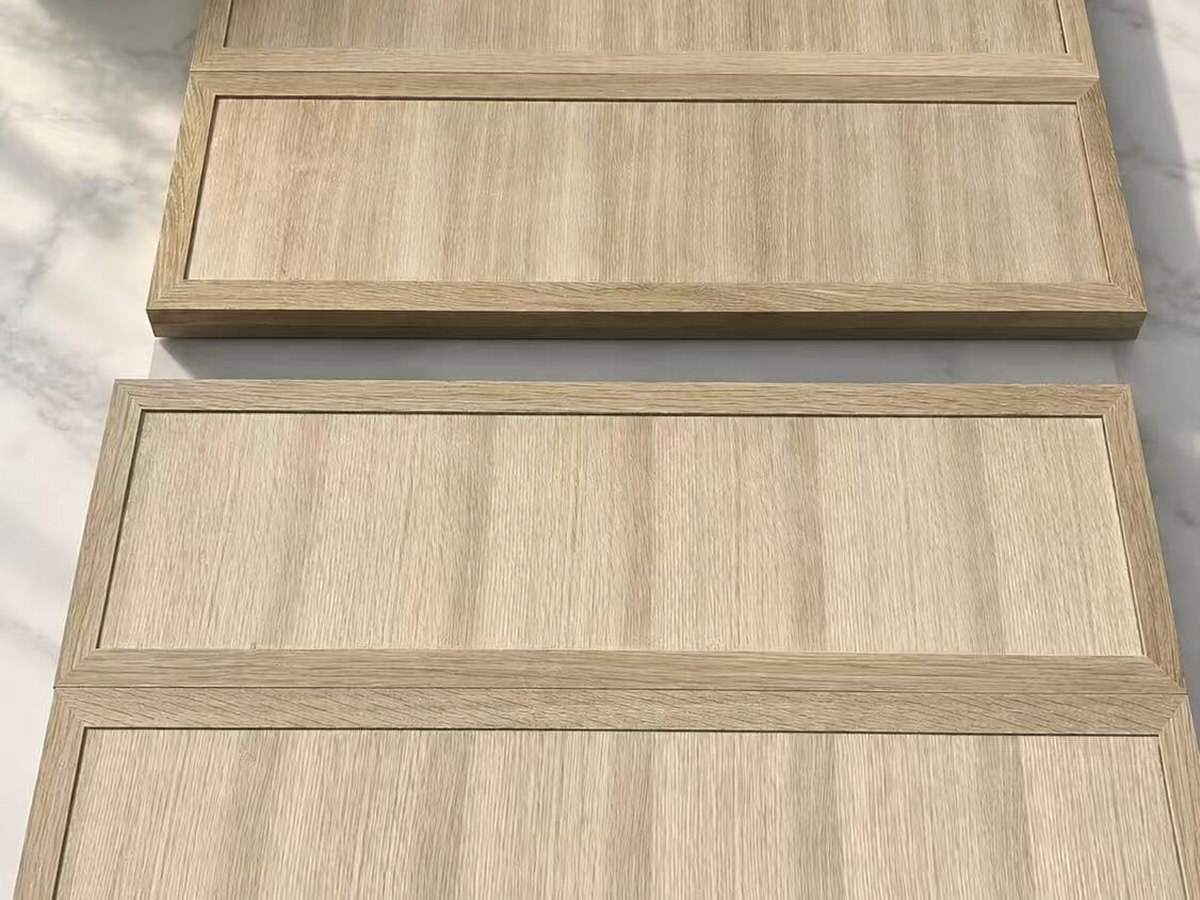 Custom white oak cabinet panels